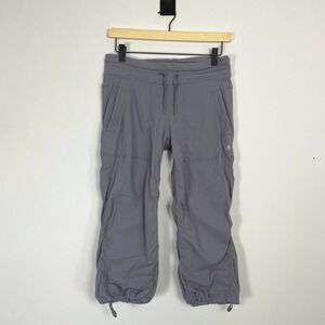 Lululemon‎ Gray Studio Crop Drawstring Waist Activewear Pants Women's Size 4
